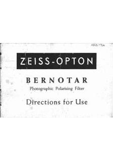 Zeiss Ikon Lenses - misc manual. Camera Instructions.